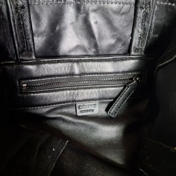 ✨Celine Gusset Cabas Tote Black Leather - Picture 9 of 13